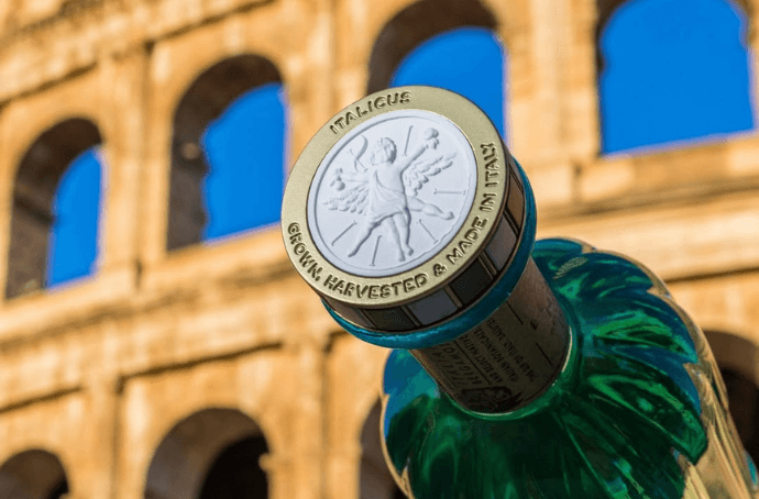 Nakrętka Italicusa na tle rzymskiego koloseum
